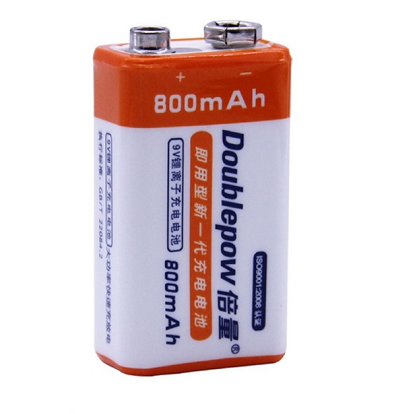 Doublepow 9V 6F22 800mAh LSD Lithium Rechargeable Battery (1 Piece)